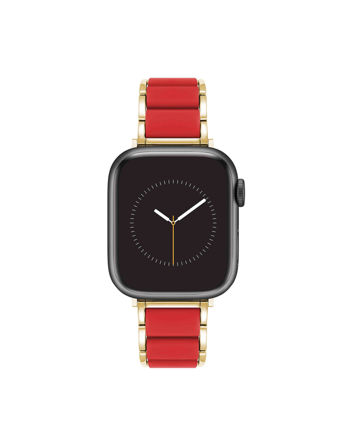 Anne Klein Gold-Tone/Red Rubberized Link Bracelet Band for Apple Watch®