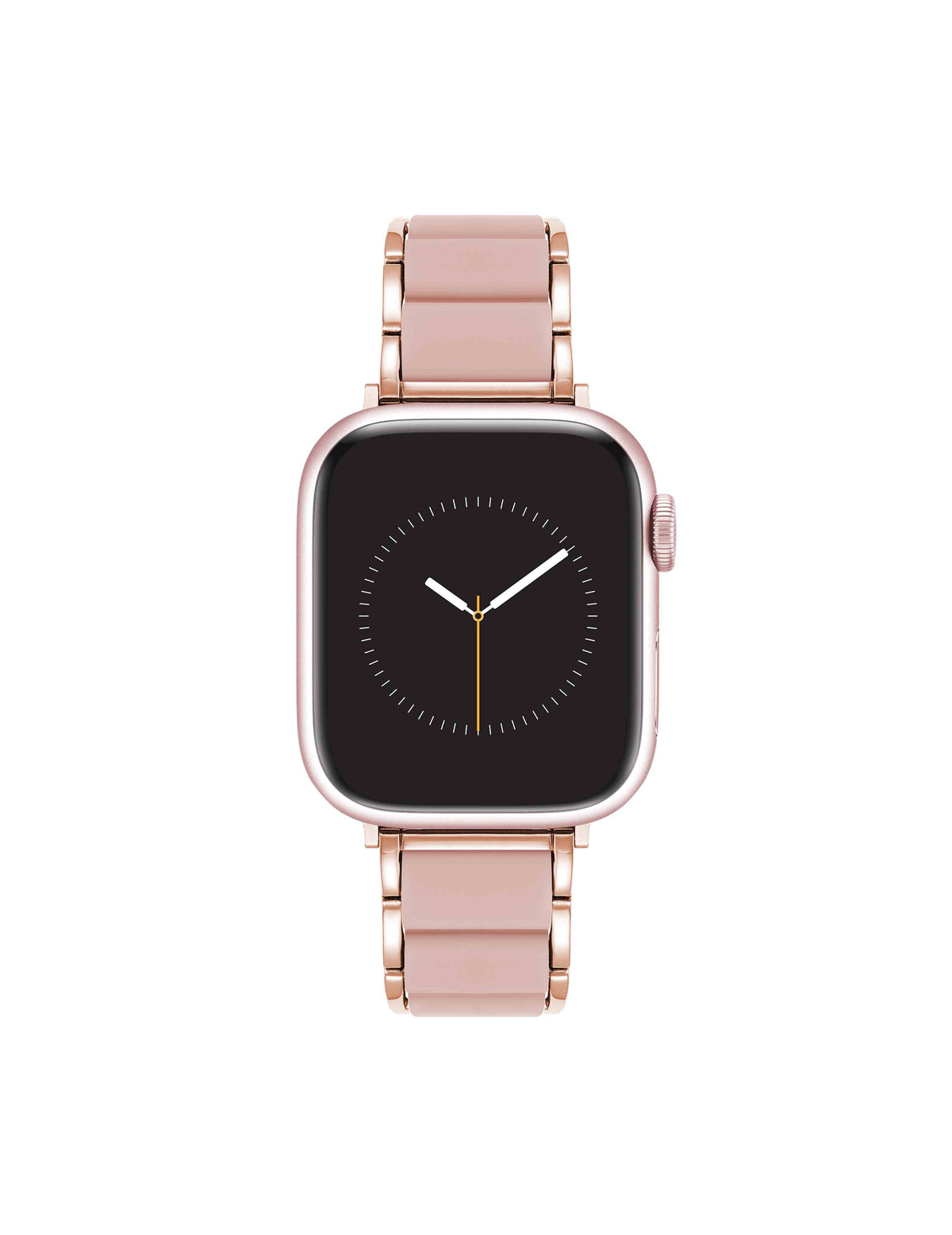 Anne Klein Rose Gold-Tone/Pink Rubberized Link Bracelet Band for Apple Watch®