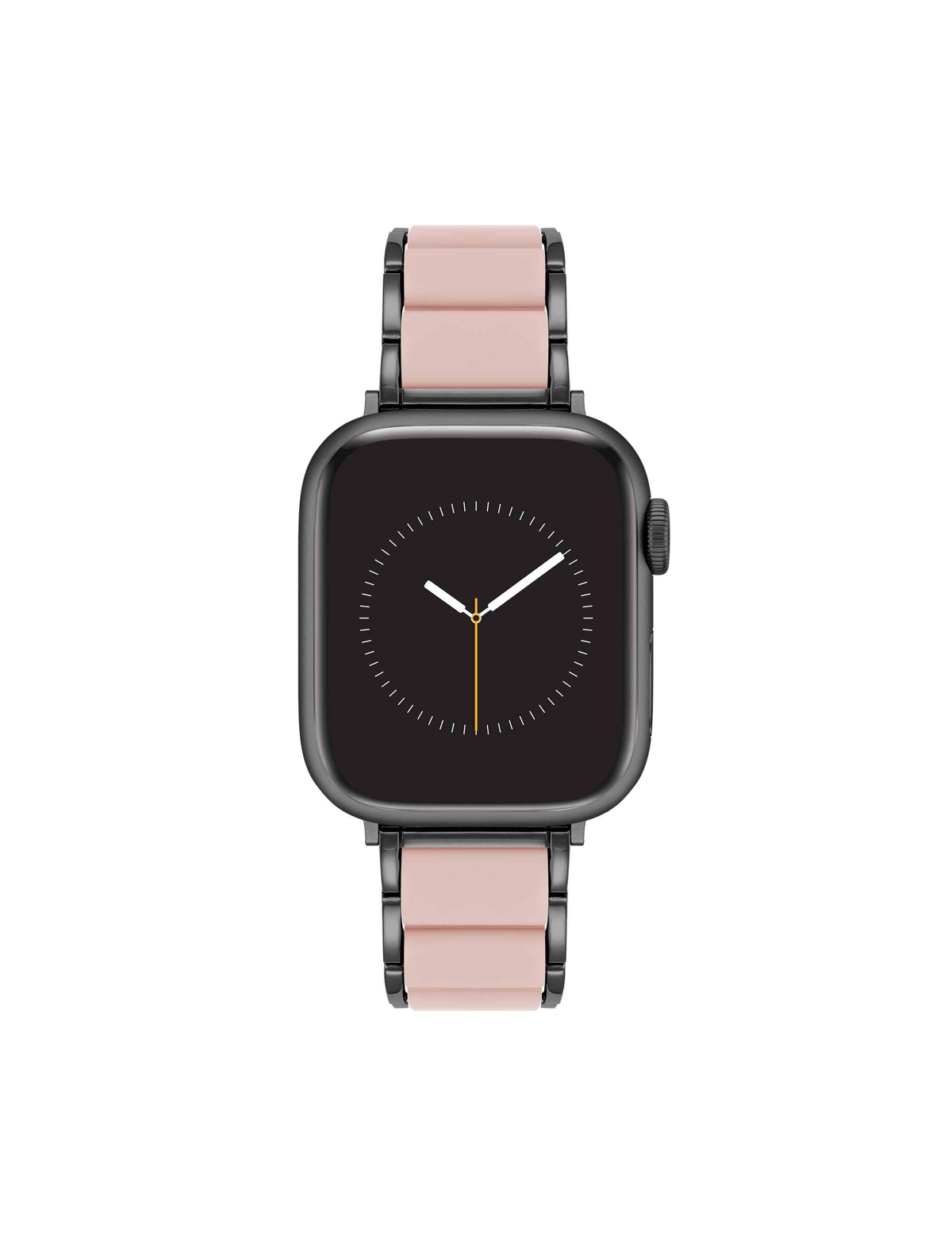 Anne Klein Blush Pink/Black Rubberized Link Bracelet Band for Apple Watch®