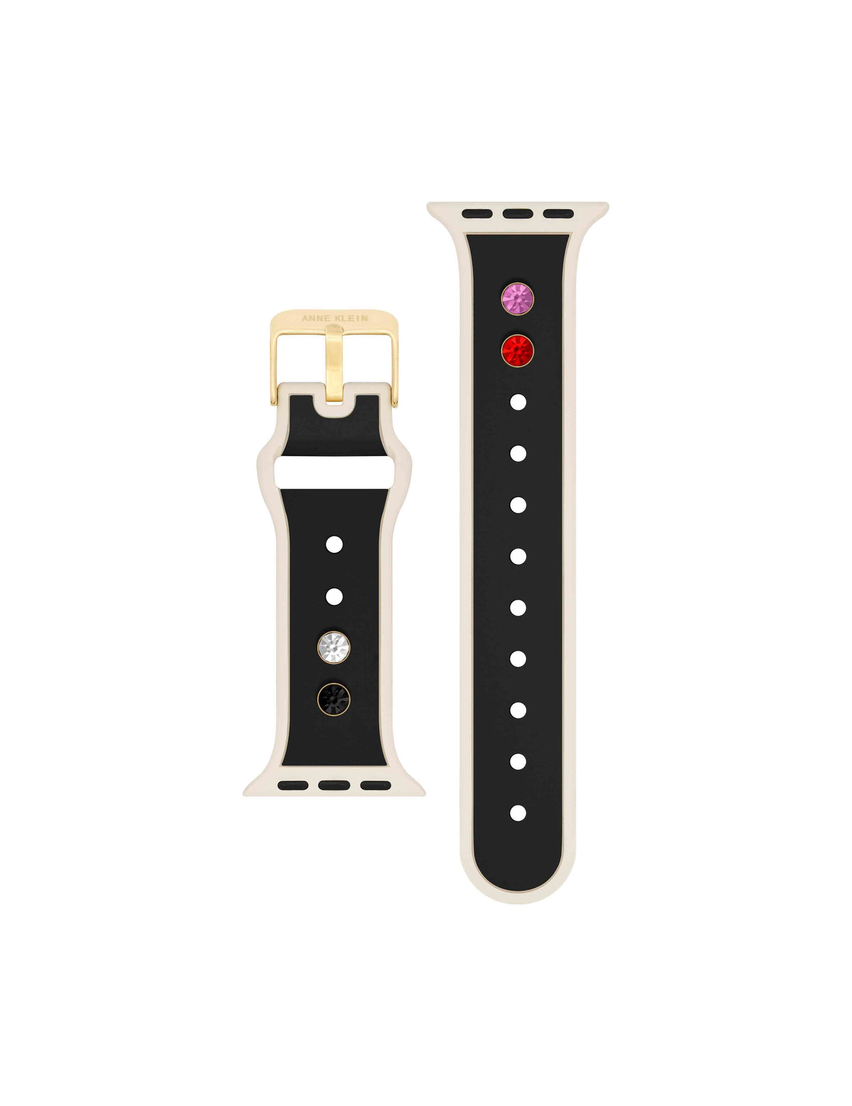 Anne Klein  Silicone Band for Apple Watch® with Crystal Charms