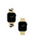 Anne Klein Black/ Gold-Tone Chain Bracelet and Mesh Band Set for Apple Watch®