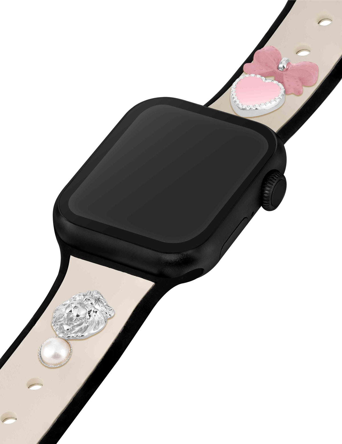 Anne Klein Pink/Silver-Tone Decorative Charms for Apple Watch® Band