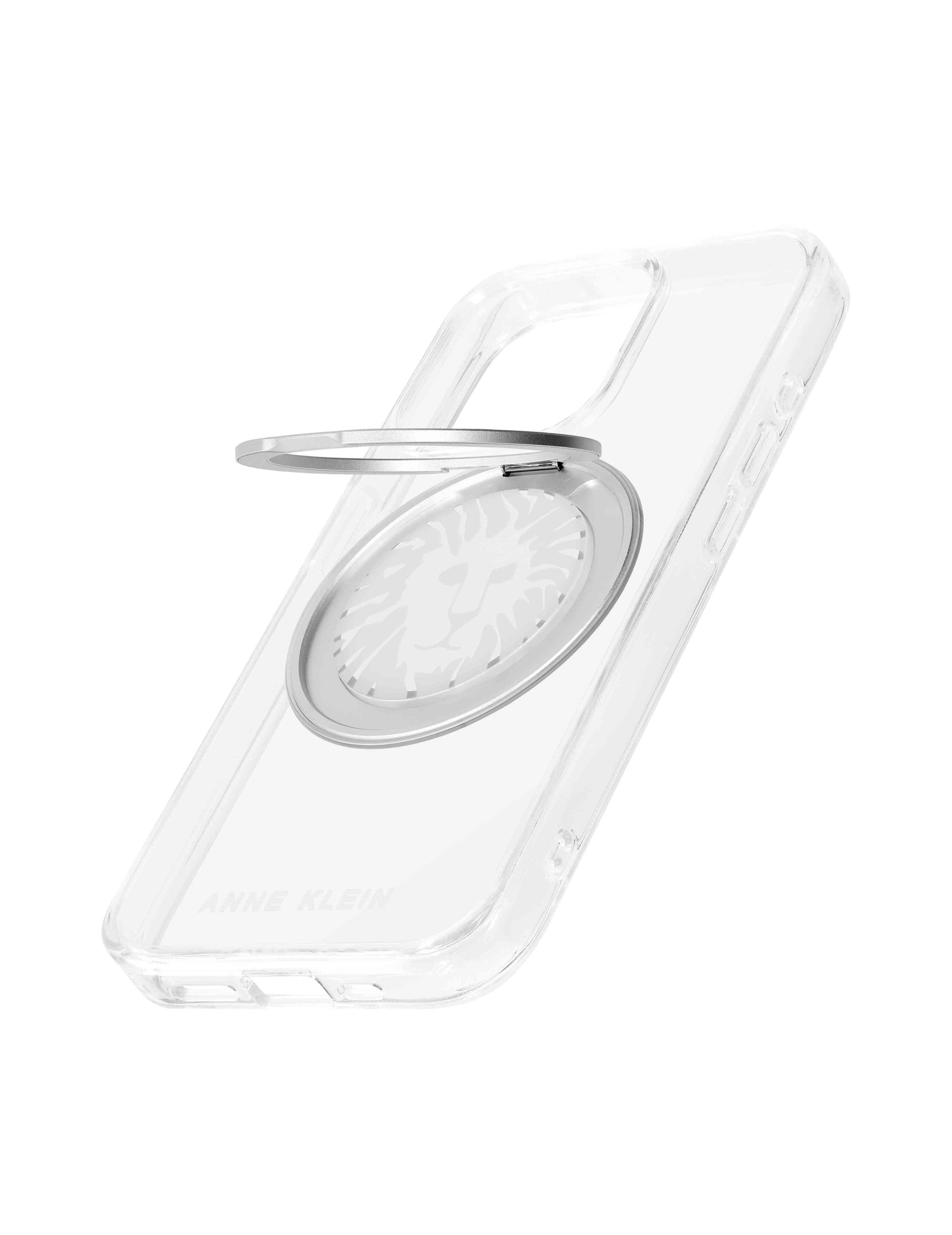 Anne Klein Clear Protective Plastic Case with Rotating Ring for iPhone® 15 Pro