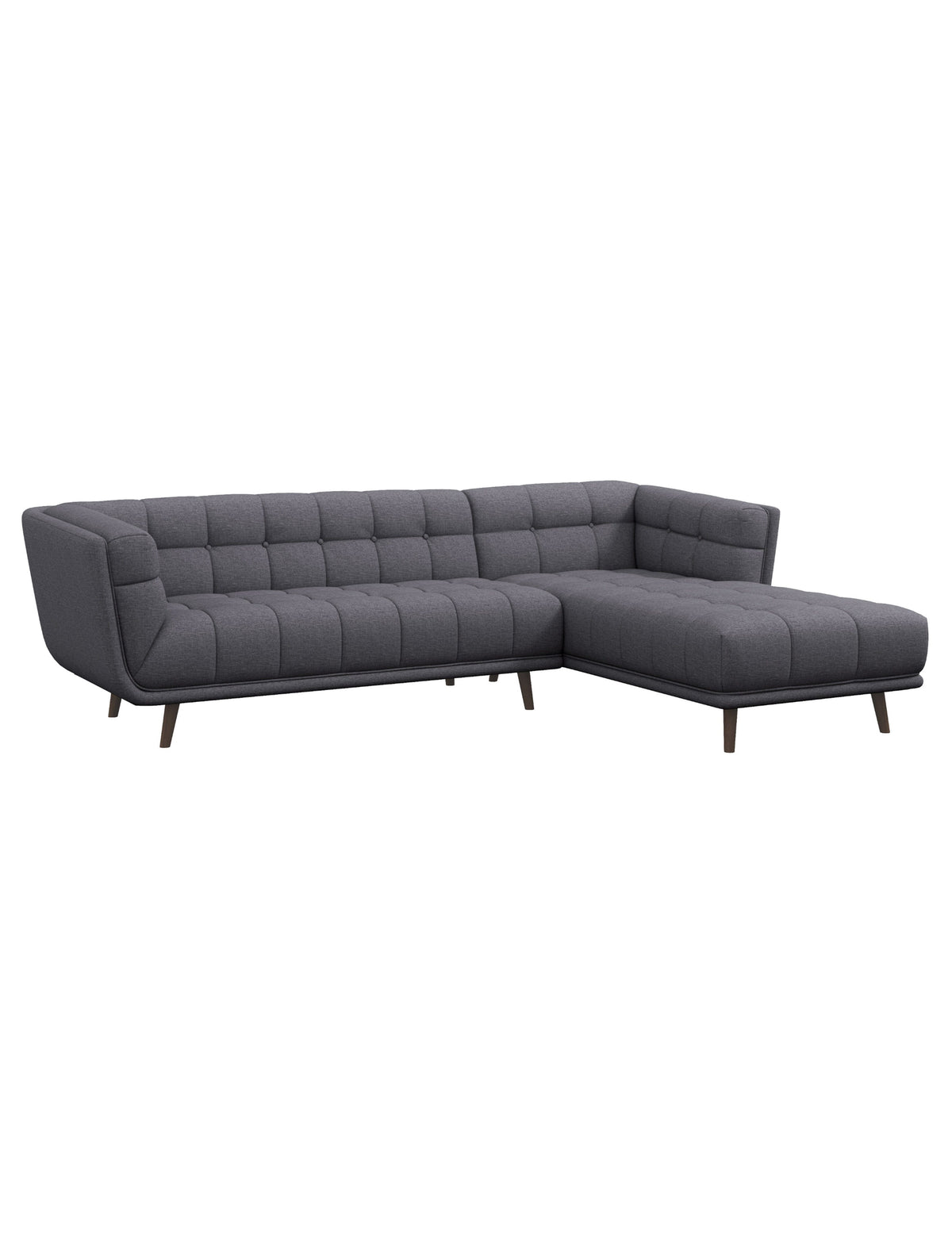 Anne Klein Gray Agnesi Gray 102&quot; Sectional With Right Arm Facing Chaise