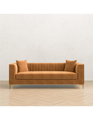 Anne Klein  Nizzoli Orange 91" Velvet Sofa