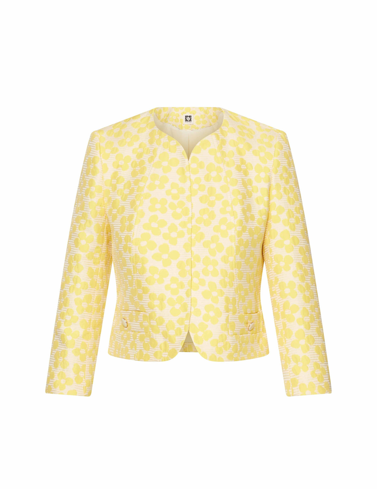 Anne Klein Bright Daffodil Combo Button Jacket with Pocket Flaps- Sale