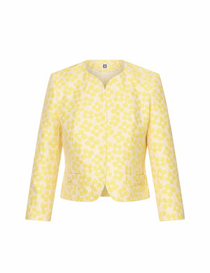 Anne Klein Bright Daffodil Combo Button Jacket with Pocket Flaps- Clearance