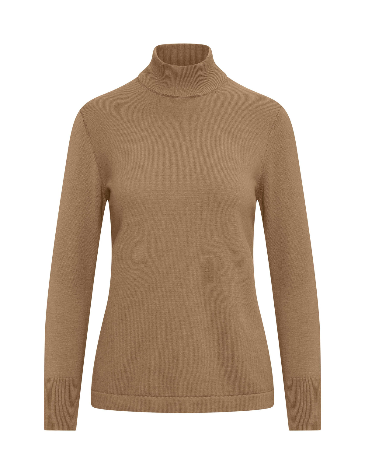 Classic Long Sleeve Mock Neck Vicuna | Anne Klein- Clearance