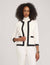 Anne Klein Anne White/Anne Black Colorblock Pocket Cardigan- Sale