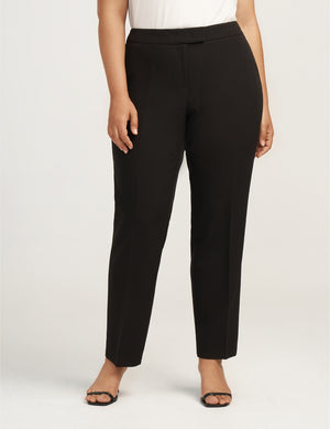 Anne Klein Anne Black Plus Size Contour Stretch Bowie Pant- Sale