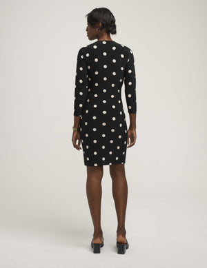 Anne Klein  Petite Dot Print Faux Wrap Dress- Sale