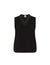 Anne Klein Anne Black Easy Pleat Front Top With Faux Leather Trim- Clearance
