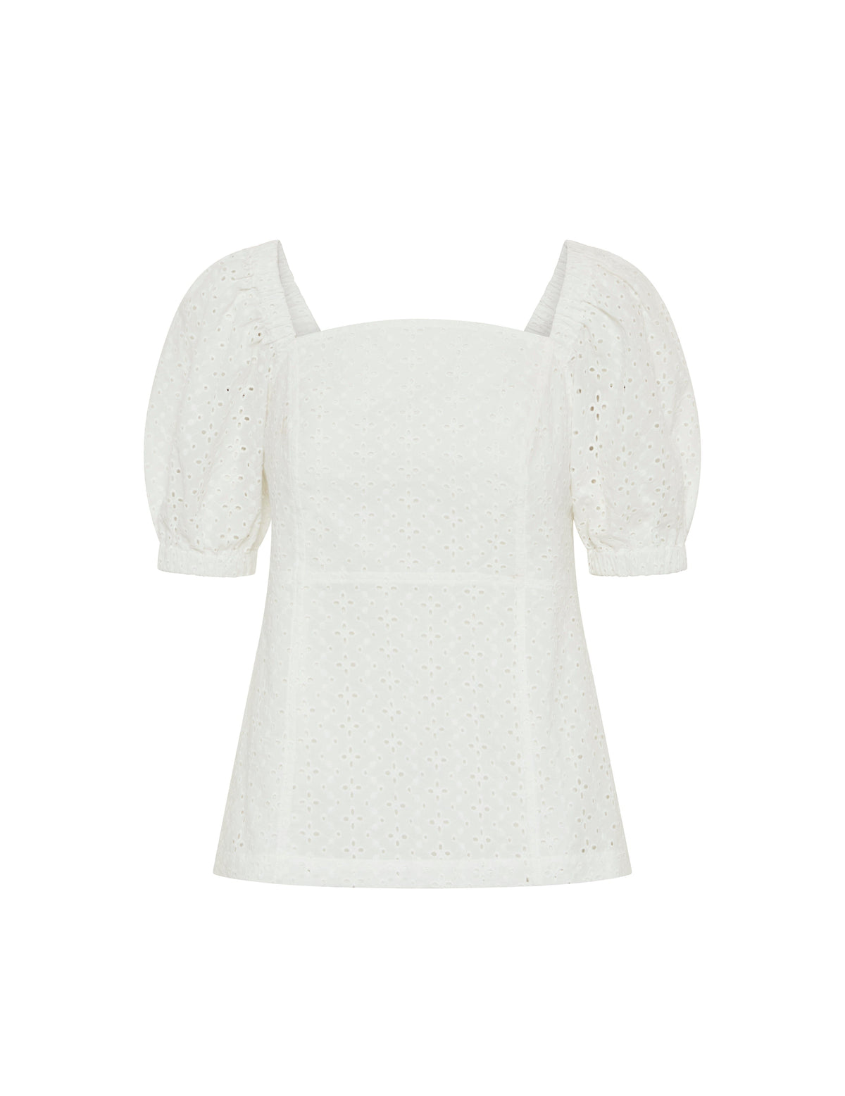 Anne Klein Bright White Eyelet Peasant Blouse- Sale