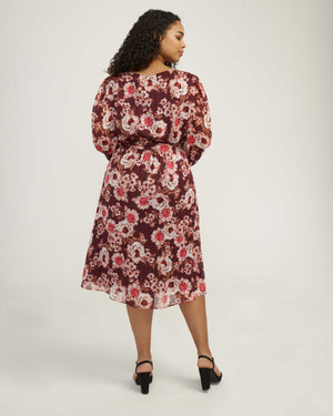 Anne Klein  Plus Size Floral Print Elastic Waist Dress- Sale