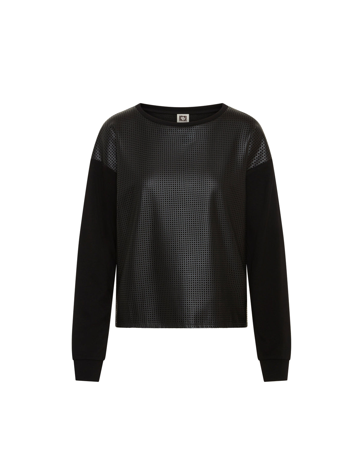 Anne Klein  Long Sleeve Serenity Faux Leather Top- Sale