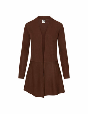 Anne Klein Espresso Monterey Long Waist Seam Cardigan- Sale