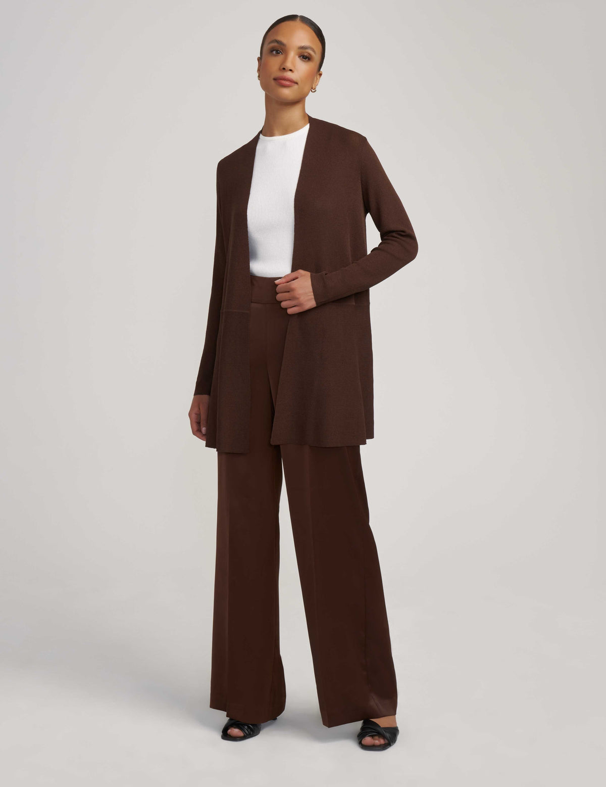 Anne Klein  Monterey Long Waist Seam Cardigan- Sale