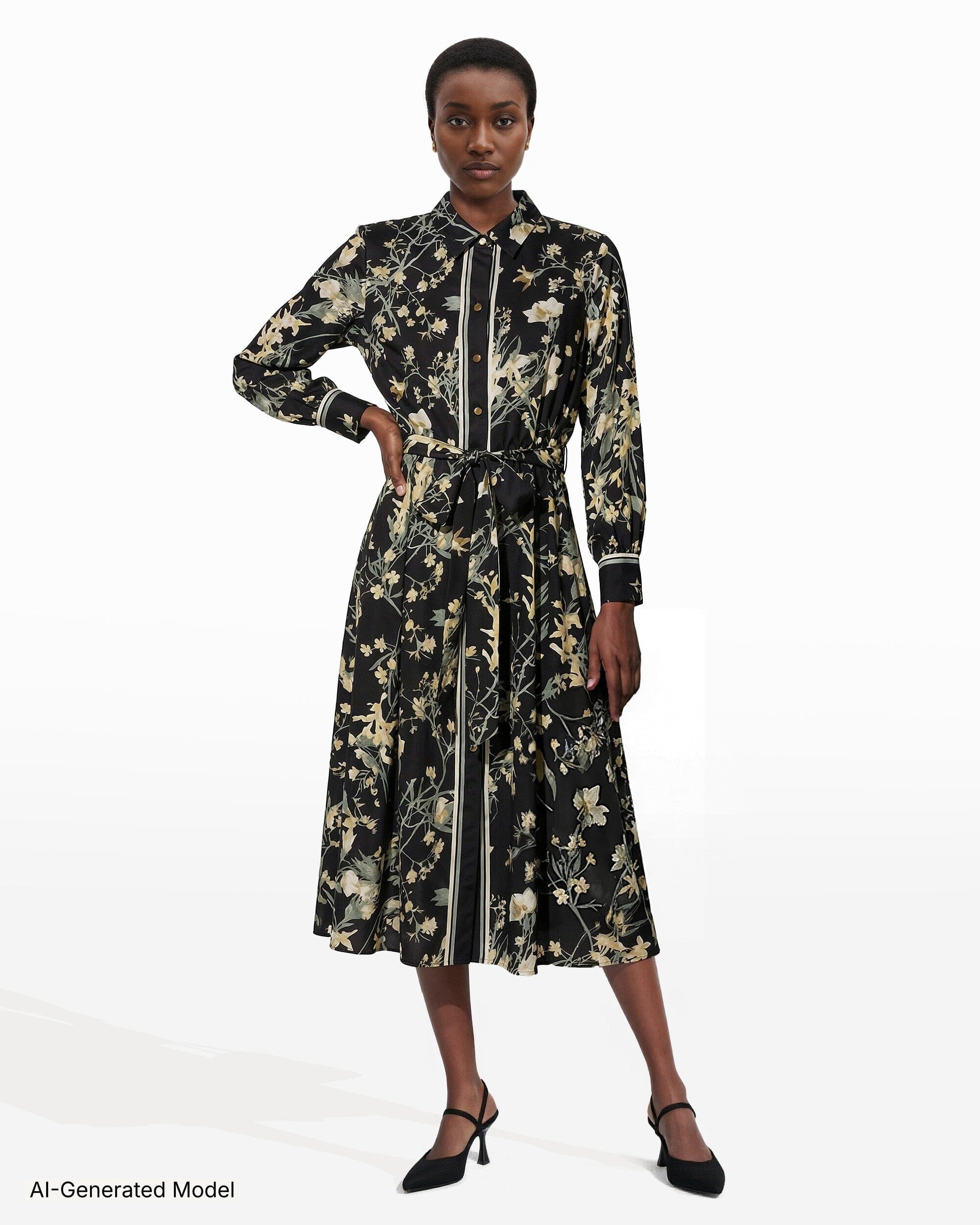 long sleeve button down dress Anne Klein Women's A-Line Midi Shirt Dress, Black, 8 Size:14.5 UK / 15.5 US Motel Dilshan buckle detail LONG EVENING Maxi shirt Found exclusively at Target.Size