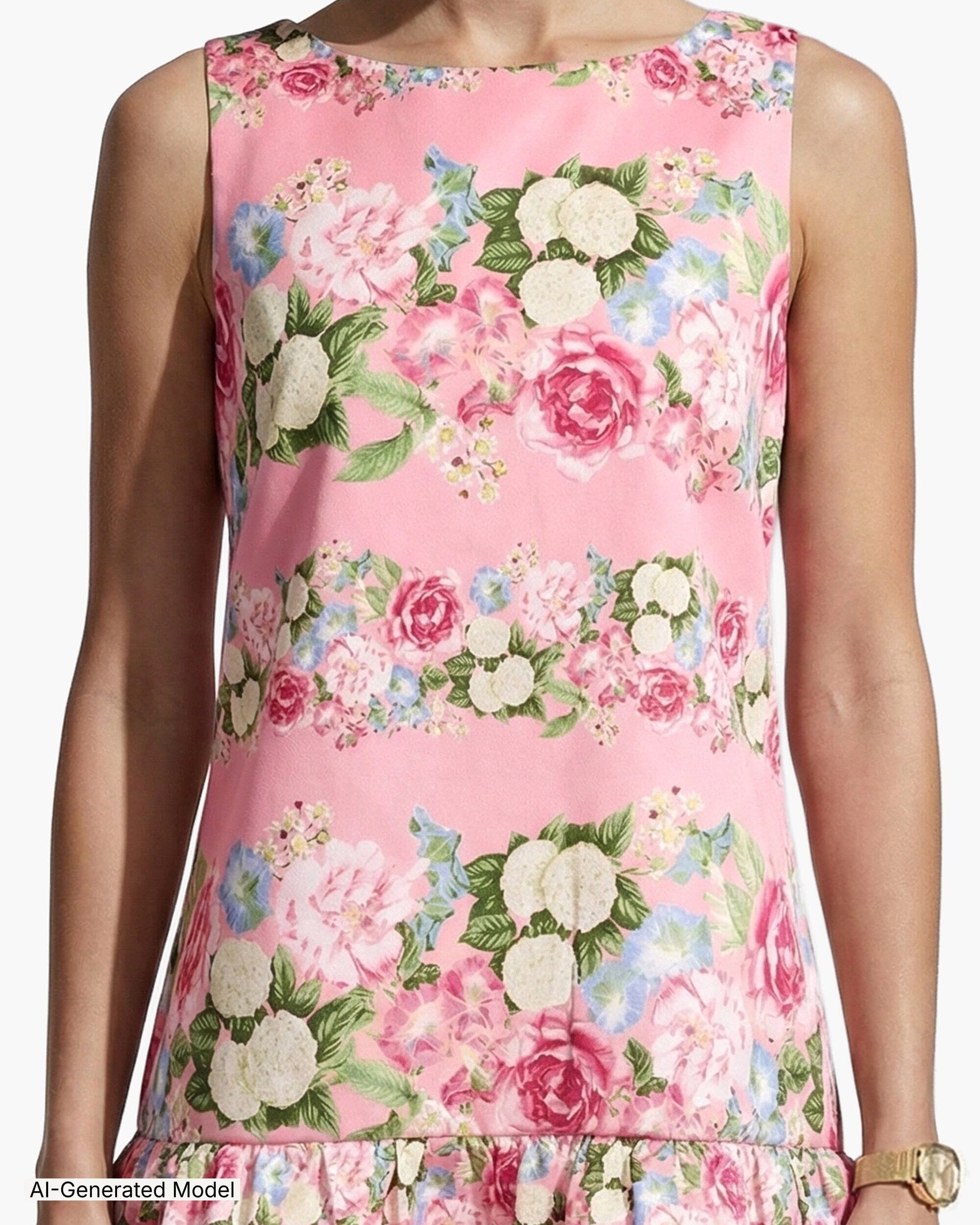 Anne Klein Boat Neck Flounce Shift Dress