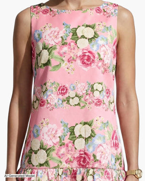Anne Klein Boat Neck Flounce Shift Dress