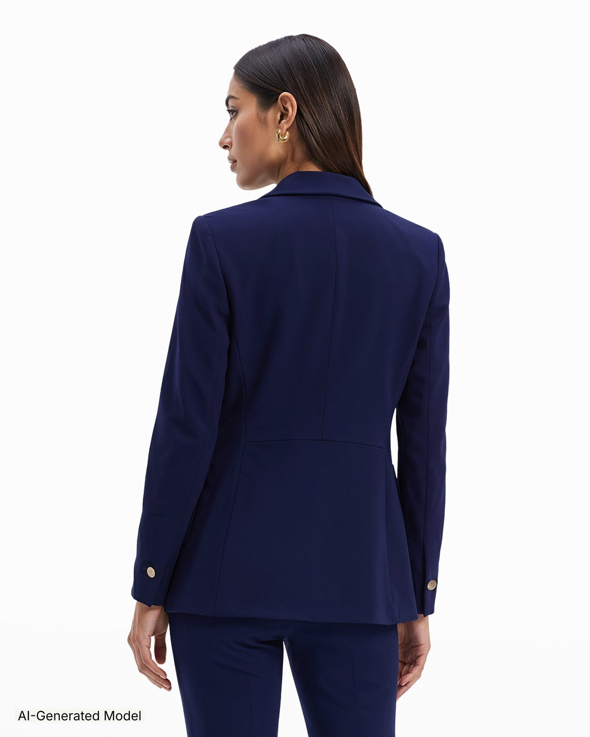 Anne Klein Faux Double Breasted Jacket With Patch Pockets