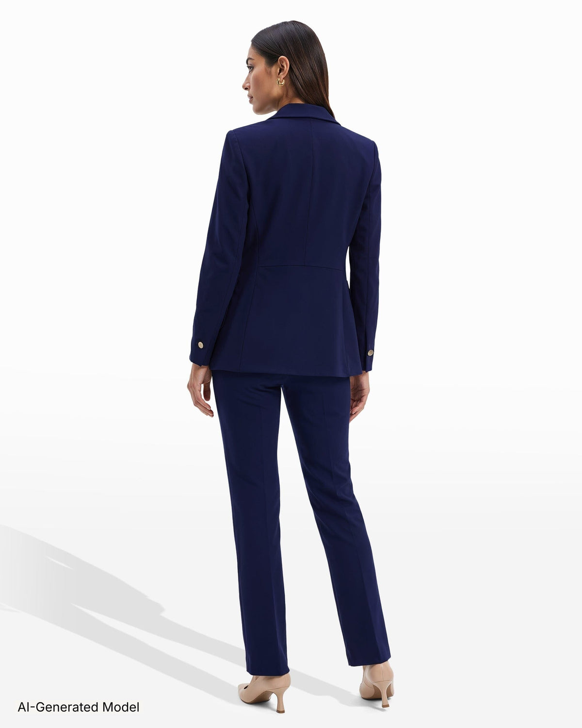 Anne Klein Faux Double Breasted Jacket With Patch Pockets
