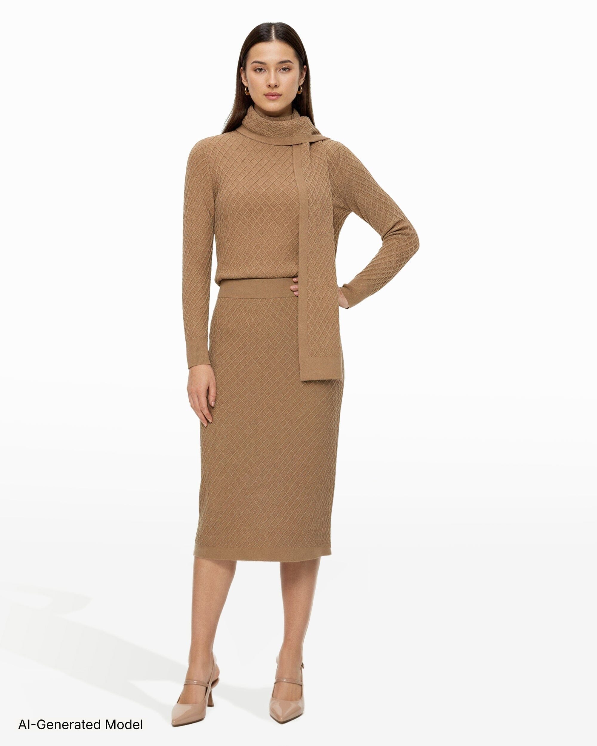 Anne Klein Diamond Stitch Sweater Skirt