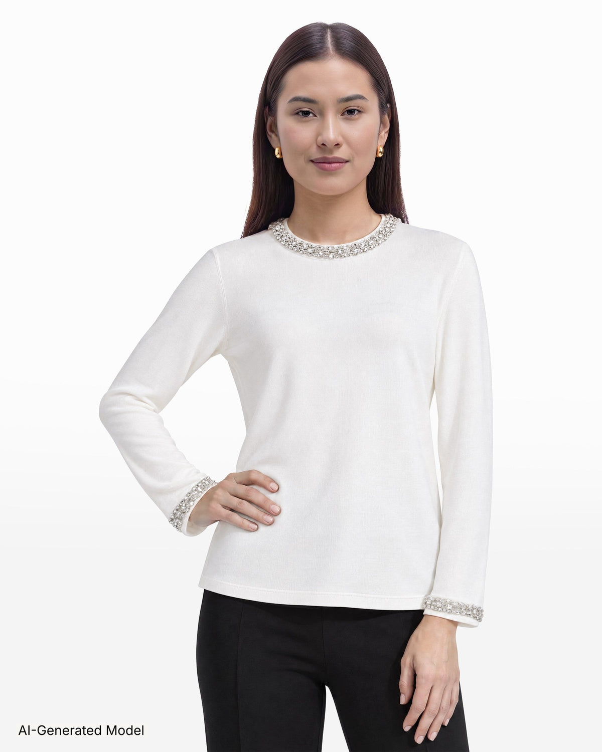 AI-generated model — Anne Klein