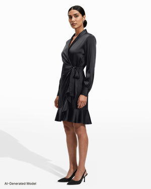 Shawl Collar Faux Wrap Dress Clothing Kasper