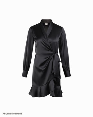 Shawl Collar Faux Wrap Dress Clothing Kasper