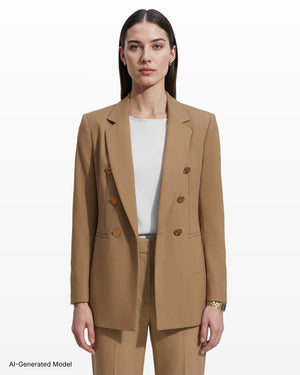 Double-Breasted Wool Jacket with Welt Pockets Clothing Kasper