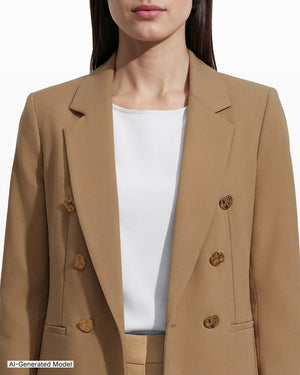 Double-Breasted Wool Jacket with Welt Pockets Clothing Kasper