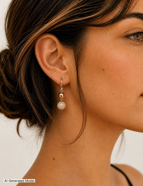 Anne Klein Gold-Tone Leverback Fireball Double Drop Earrings