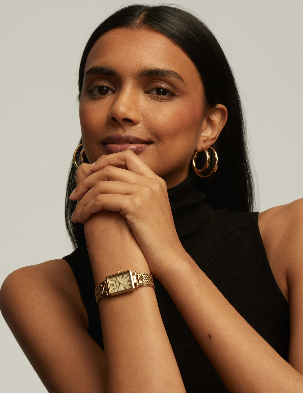 Anne Klein Gold-Tone Tubular Hoop Earrings