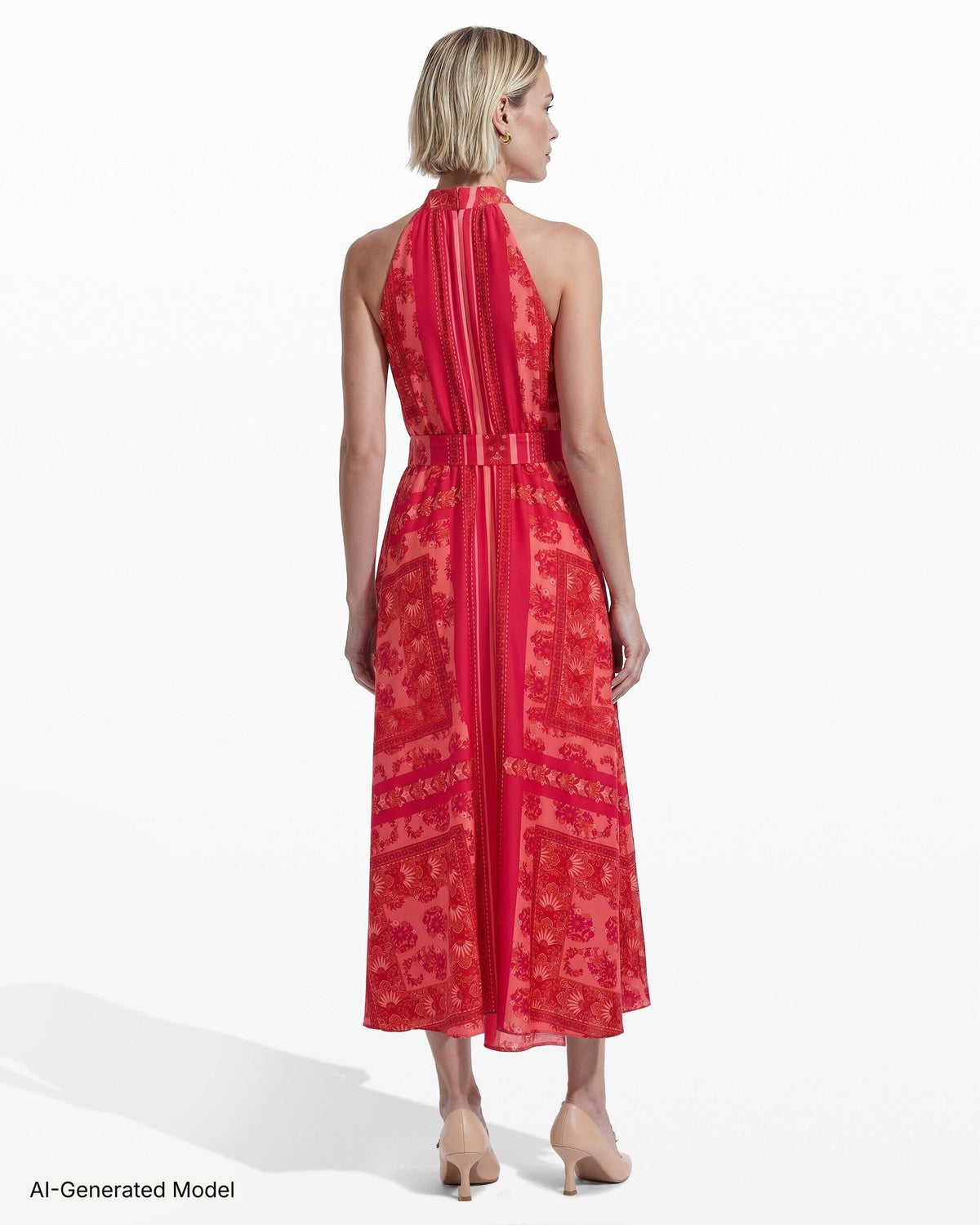 Anne Klein Halter Neck Sleeveless Maxi Dress