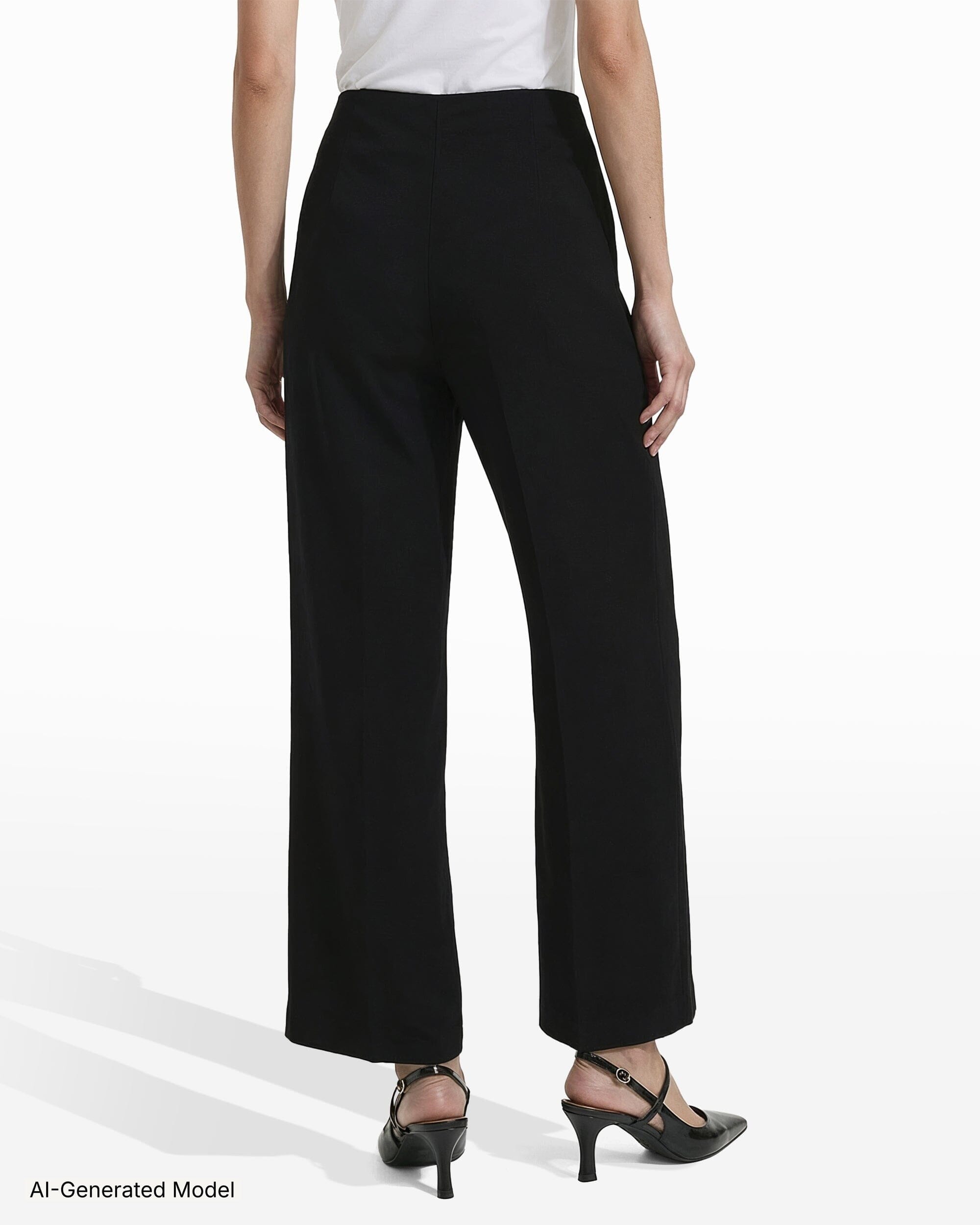 Anne Klein High Rise Pull-On Cropped Wide Leg Pants