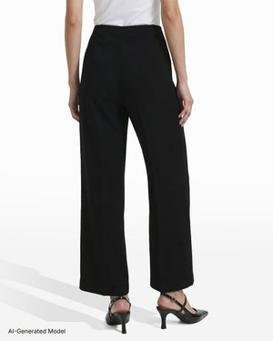 Anne Klein High Rise Pull-On Cropped Wide Leg Pants