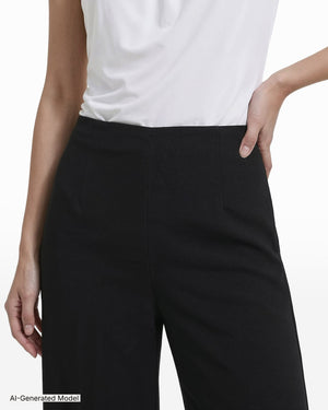 Anne Klein High Rise Pull-On Cropped Wide Leg Pants