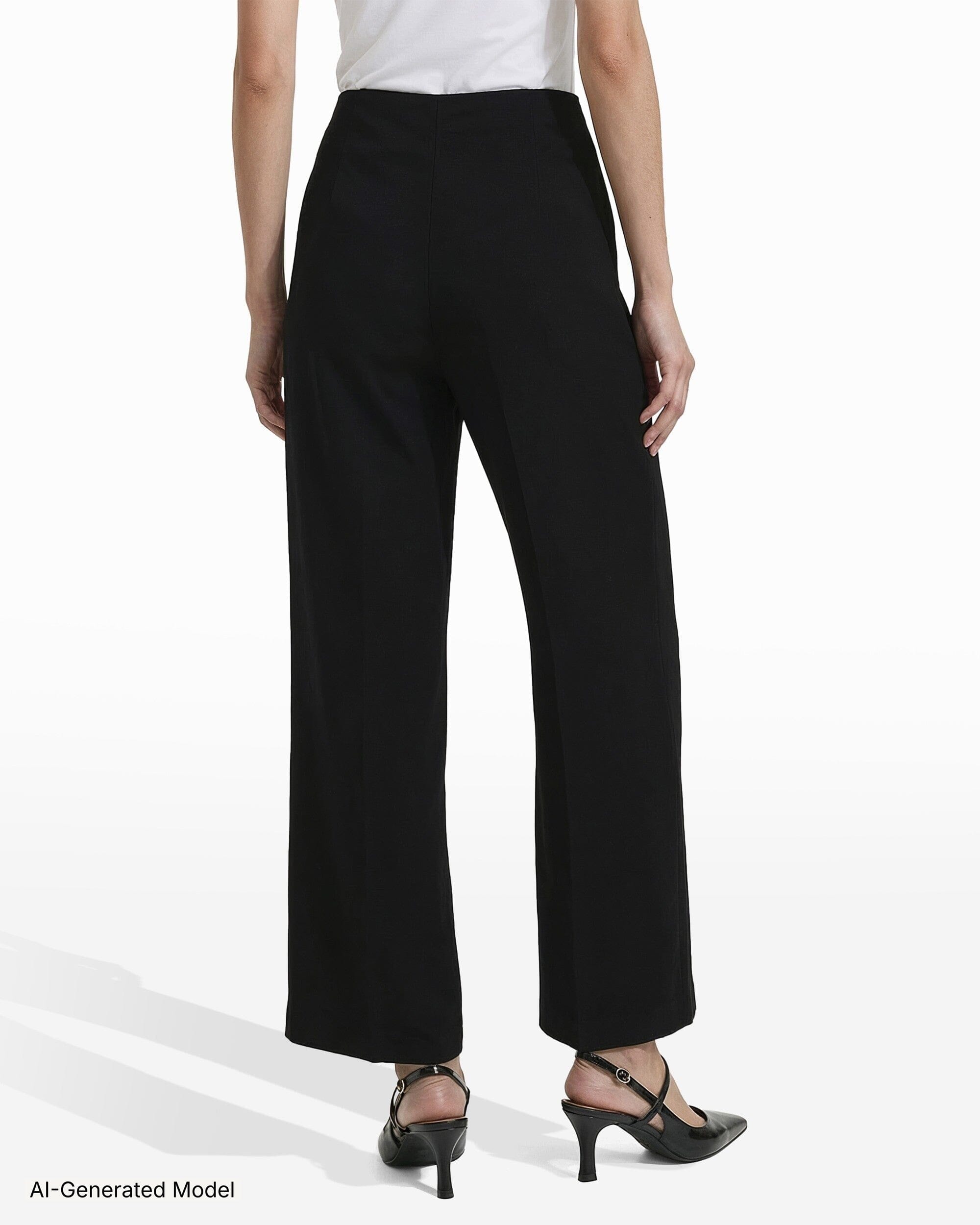 Anne Klein High Rise Pull-On Cropped Wide Leg Pants