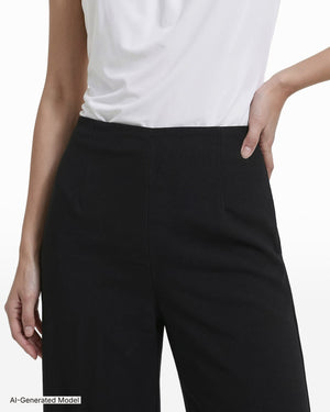 Anne Klein High Rise Pull-On Cropped Wide Leg Pants