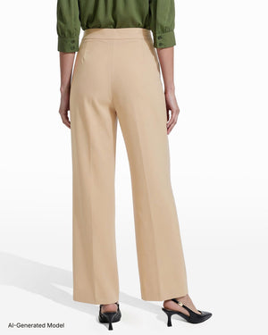Anne Klein High-Rise Wide Leg Sailor Pull-On Pant
