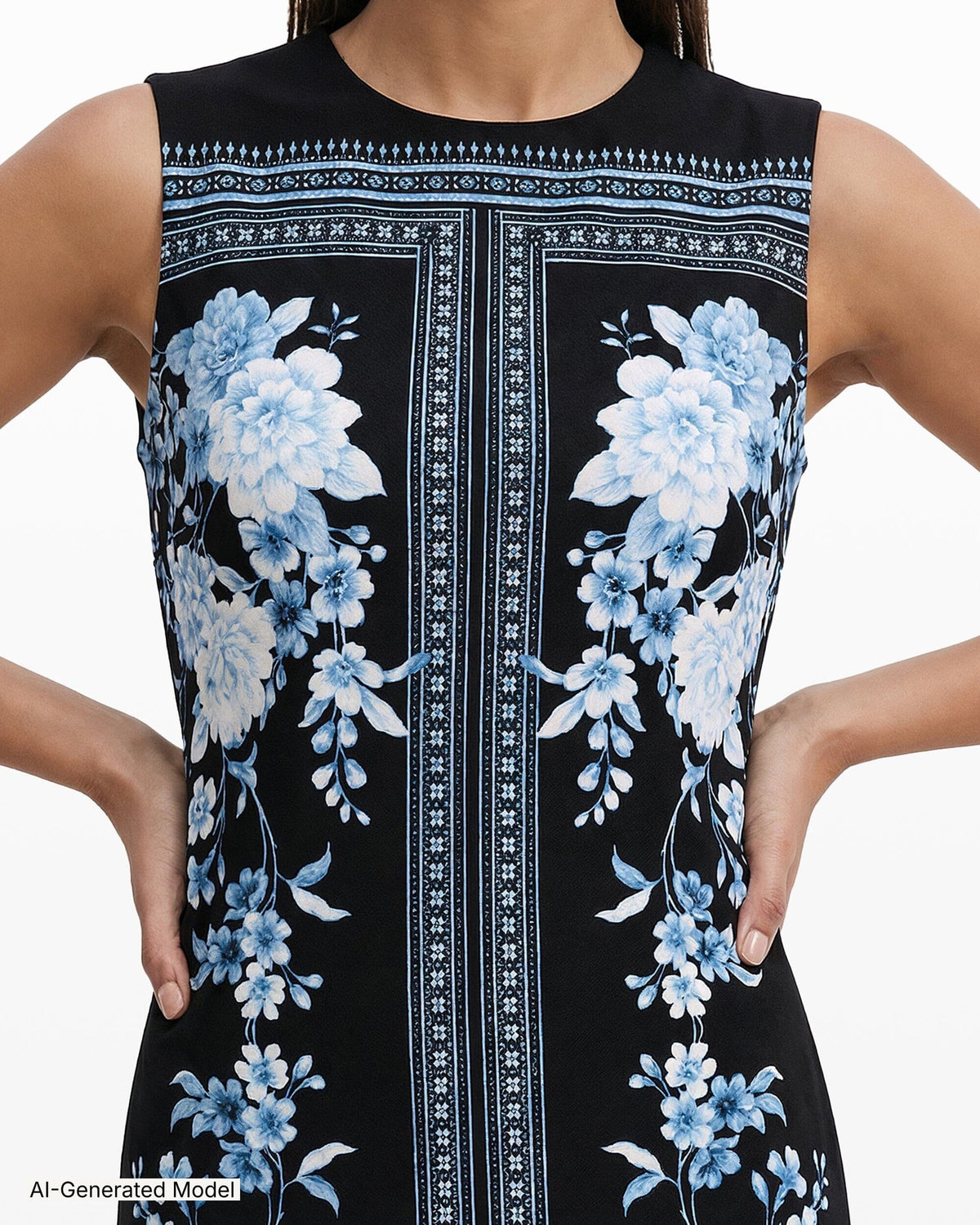 Anne Klein Jewel Neck Floral Sheath Dress