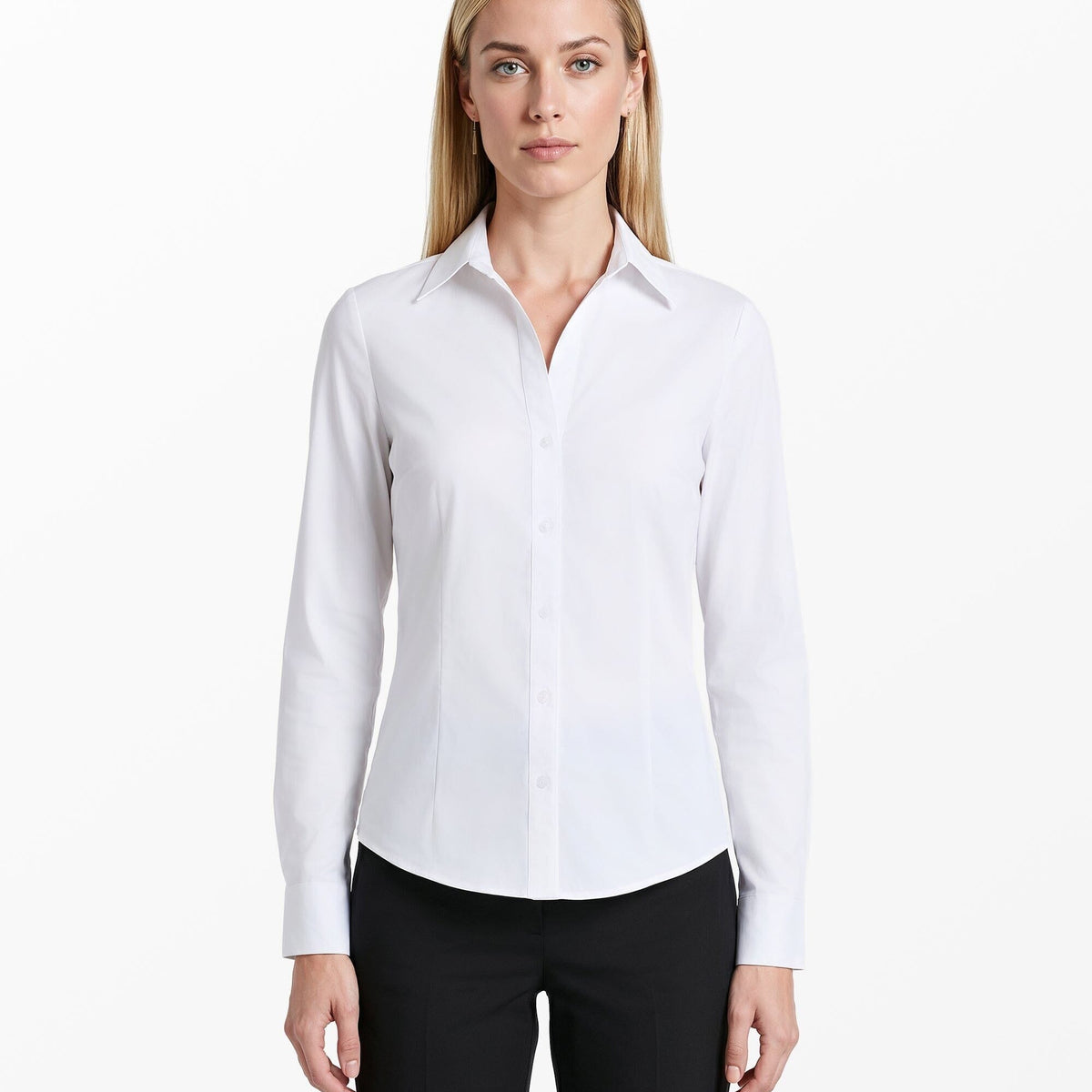 long sleeve white dress shirt women Best, Fitted White Dress Shirt For Women