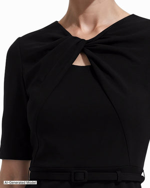 Anne Klein Twist Detail Sheath Dress with Belt