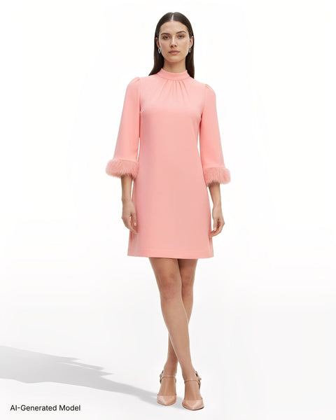 Anne Klein Feather Trim Sheath Dress in Blossom at Nordstrom, Size 12