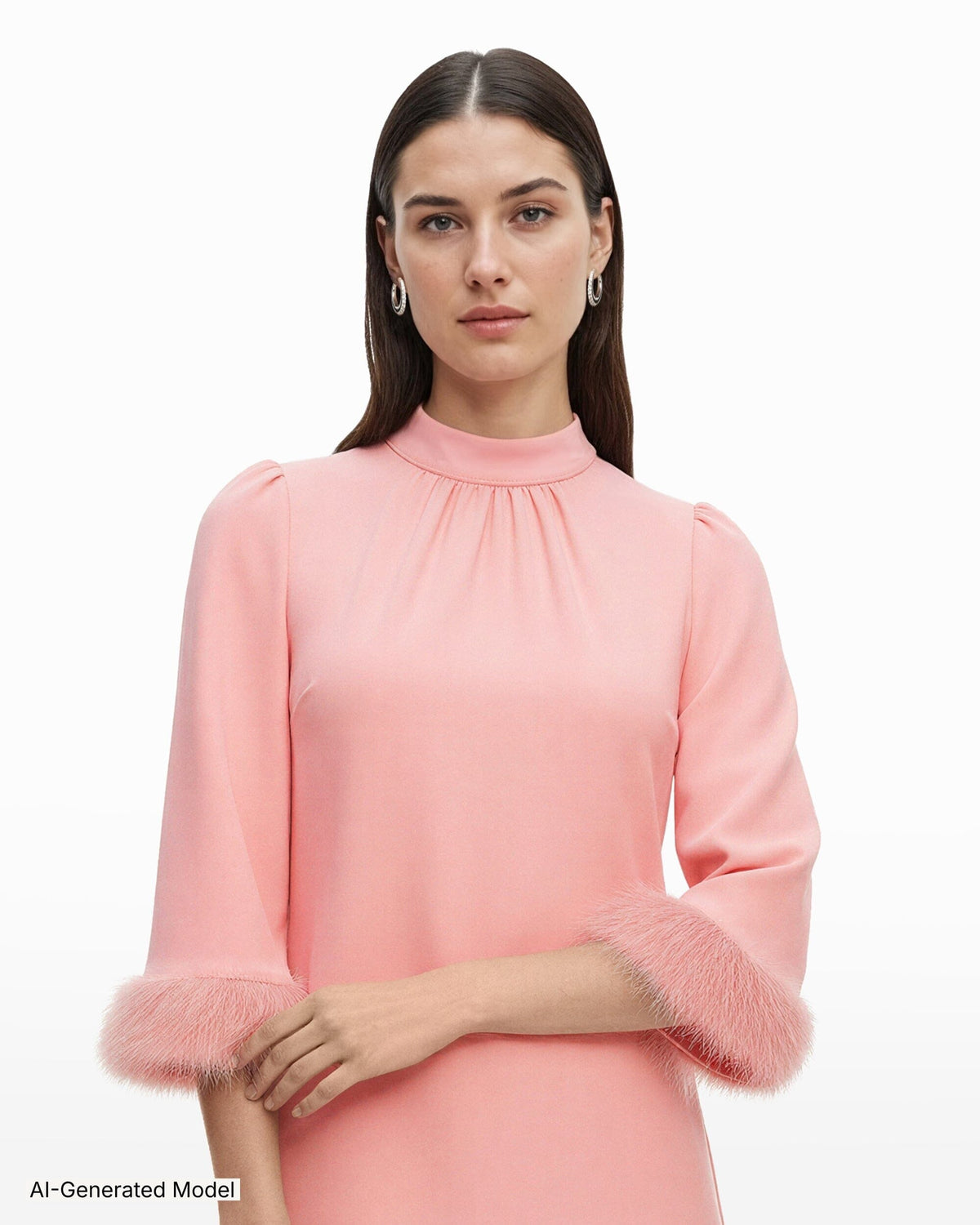 Anne Klein Feather Cuff Shift Dress