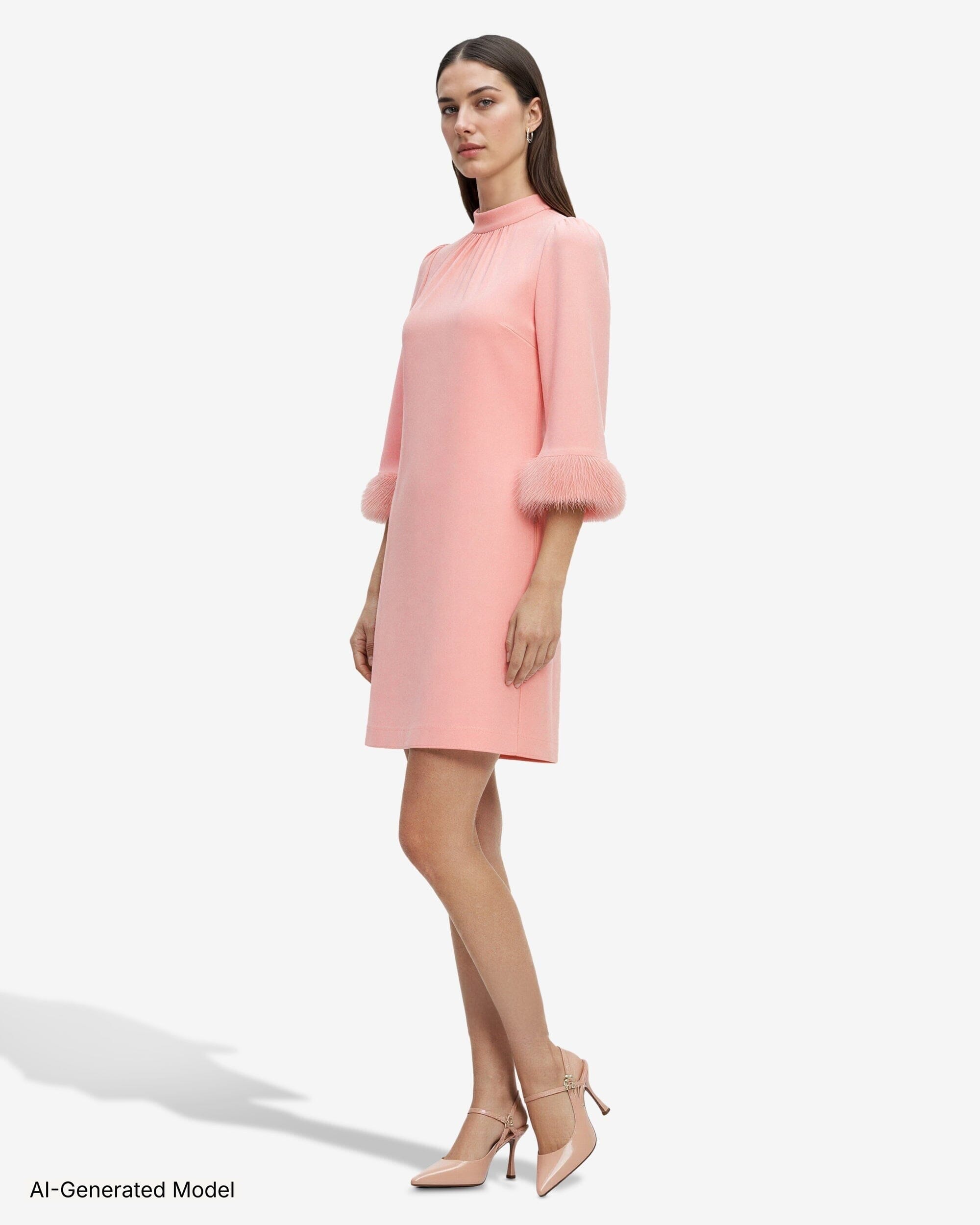 Anne Klein Feather Trim Sheath Dress in Blossom at Nordstrom, Size 12