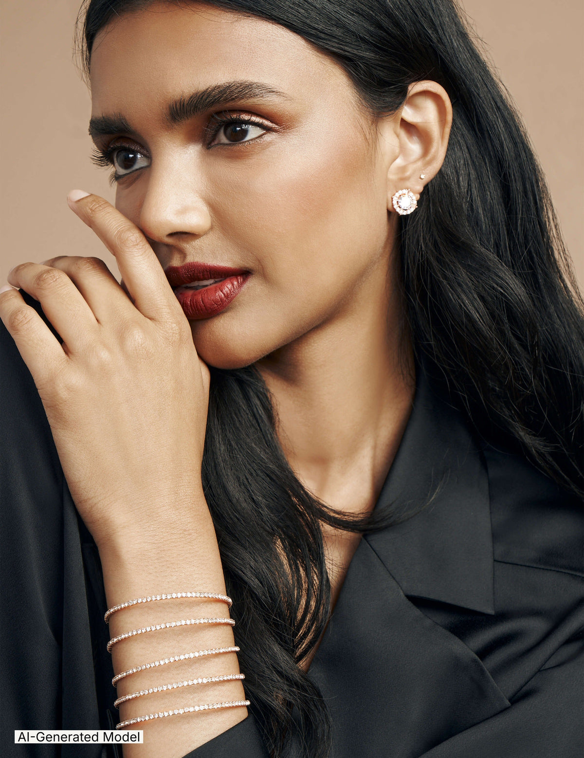 Anne Klein Multi-Row Crystal Coil Bracelet