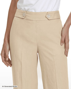 Anne Klein Petite High-Rise Pull-On Wide Leg Pants Waistband Detail