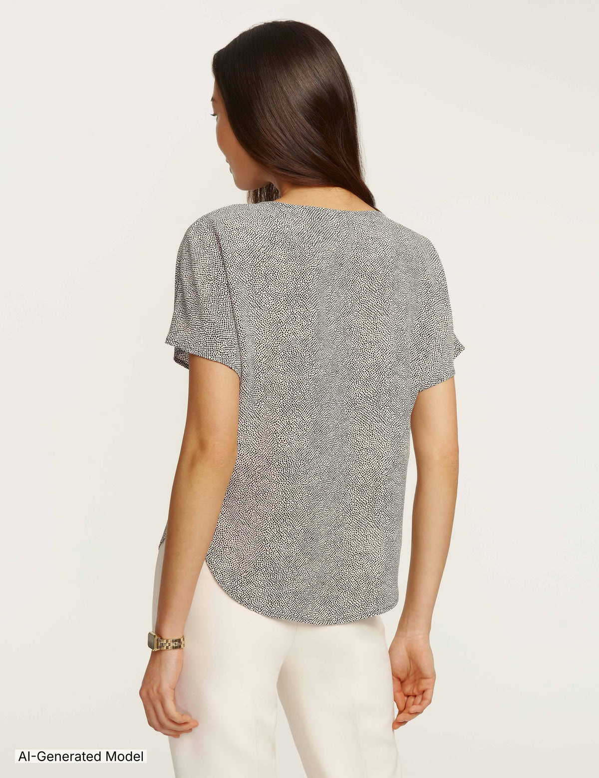 Anne Klein Petite Rambling Mini Dot Bateau Blouse